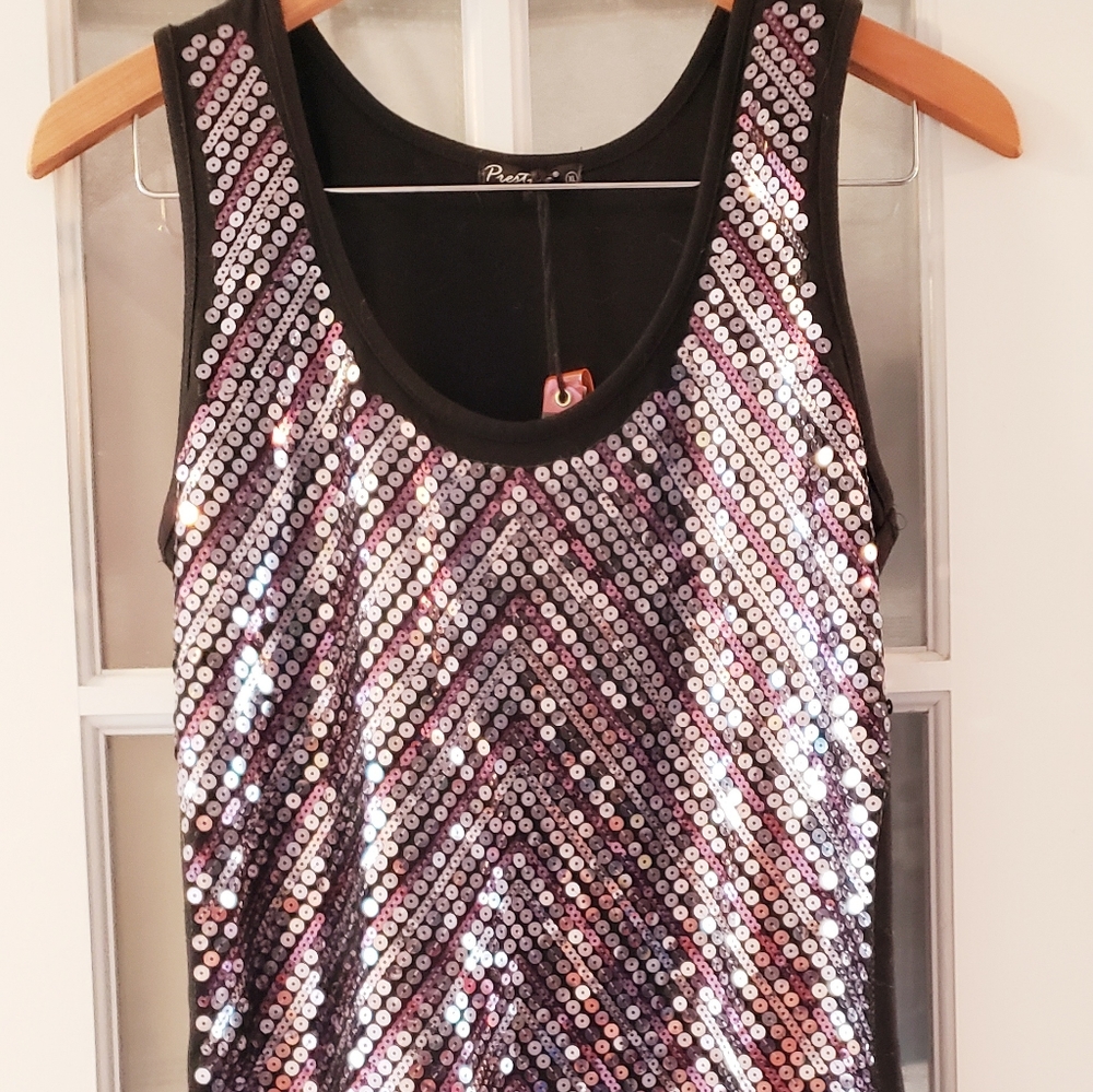 Prestige Black and Purple Sequin Dress